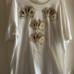Fruit of the Loom White Tee with Gold Trim